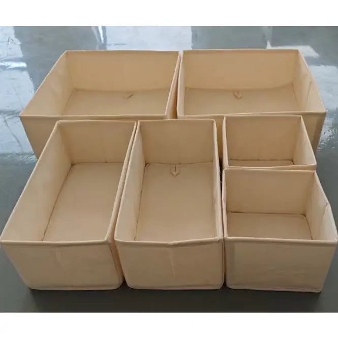 Six-Piece Of Lidless Folding Storage Box Set