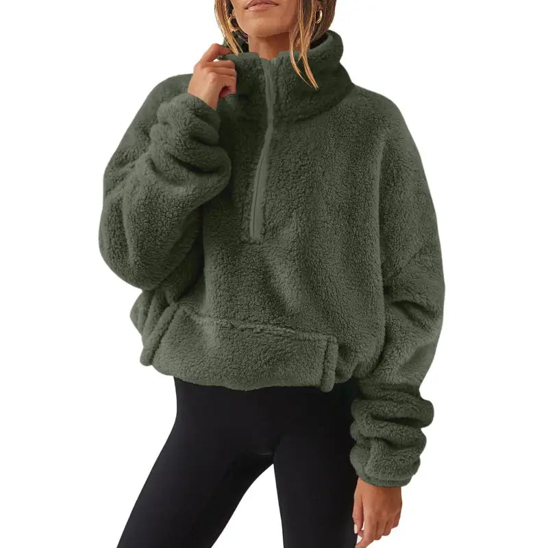 Plush Fleece Half-Zipper Sweatshirt