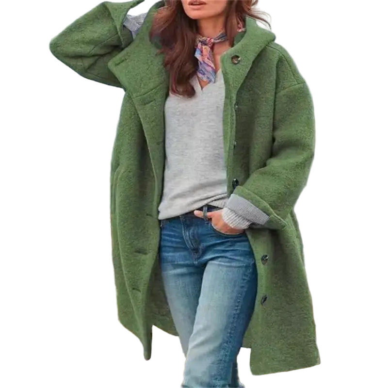 Casual Women's Lapel Hooded Coat