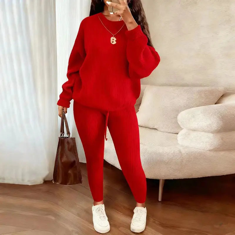 Casual Knitted Suit Trouser Set