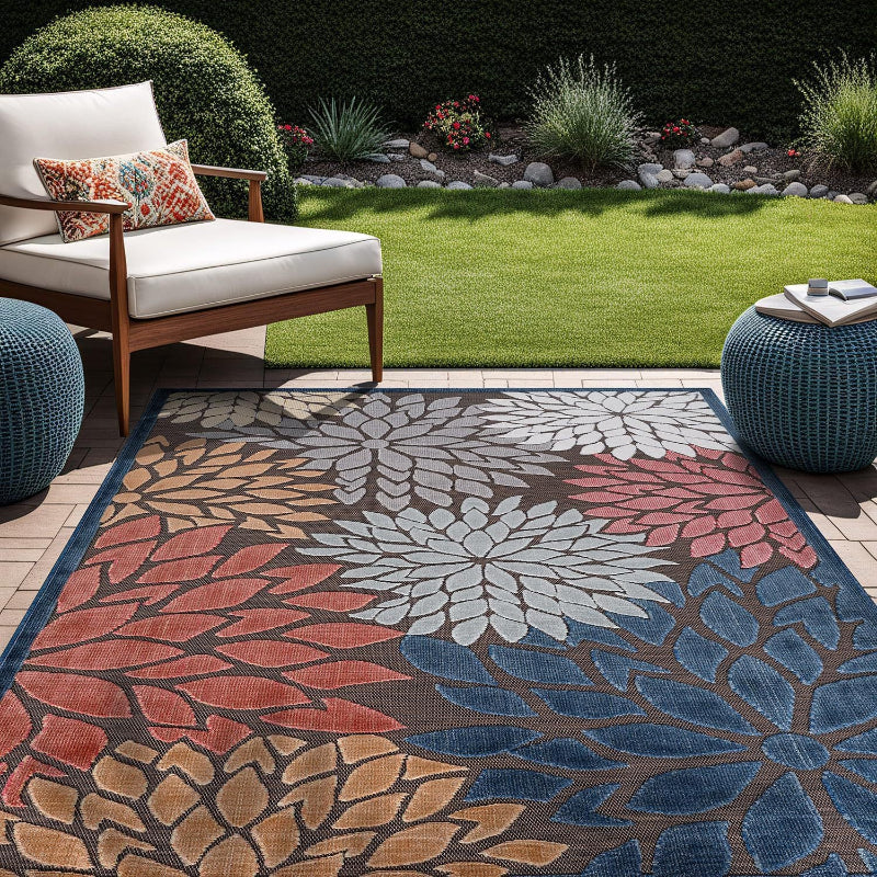 Vintage Floral Outdoor Patio Mat