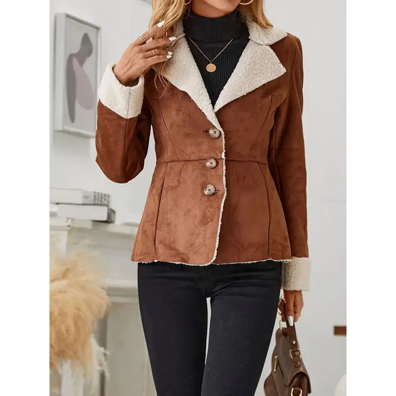Casual Lapel Retro Suede Jacket