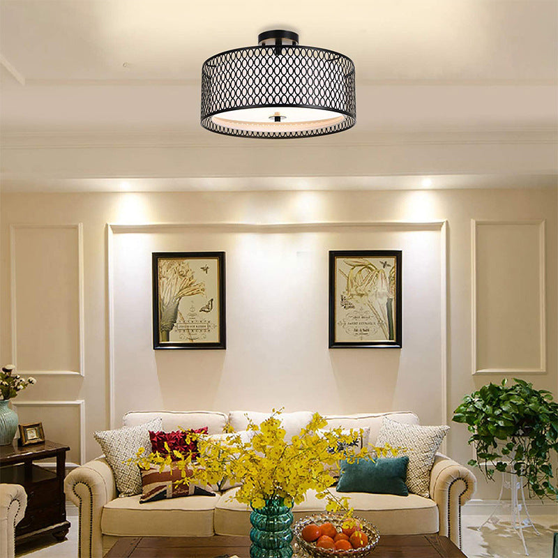 Double Layer Iron Mesh Ceiling Light