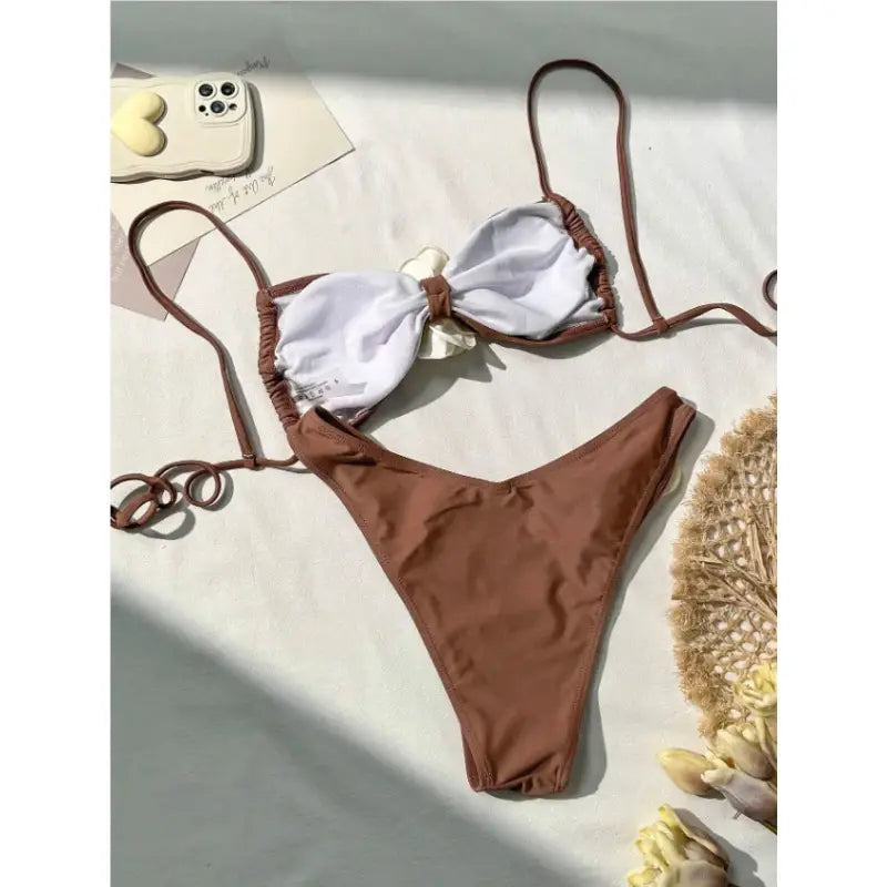 Three-dimensional Flower Bikini Set