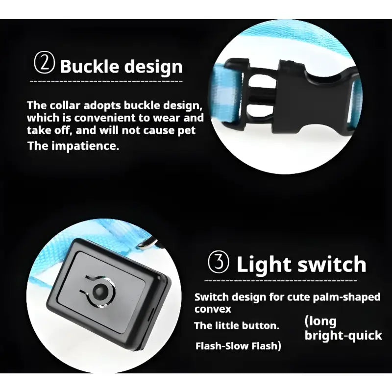 Pet collar features.