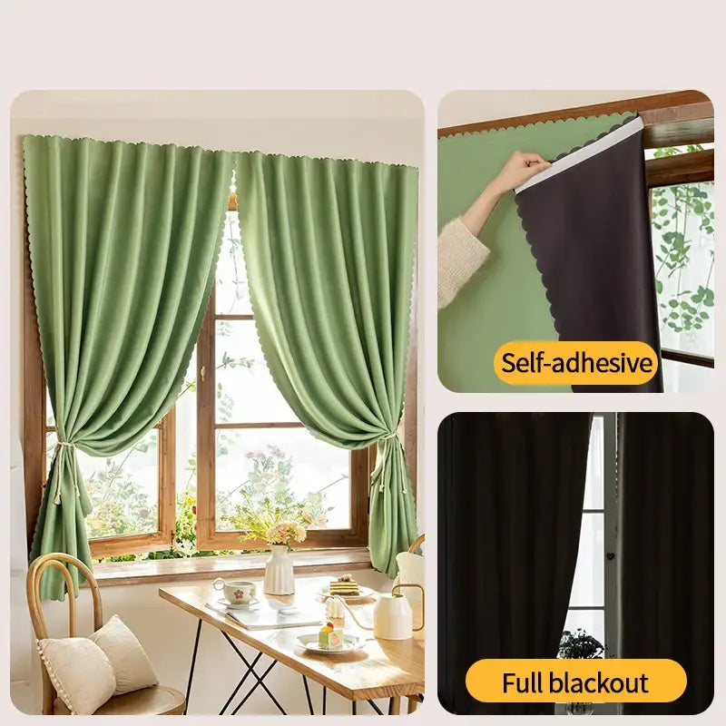 Window blackout curtains.