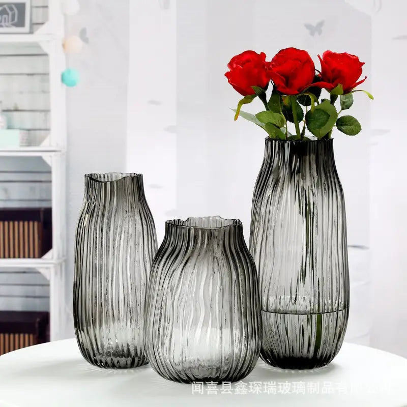 Nordic Simple Color Tree Pattern Glass Vase - sleek-selections