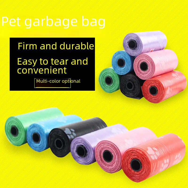 Colorful rolls of pet garbage bags for easy pet garbage disposal