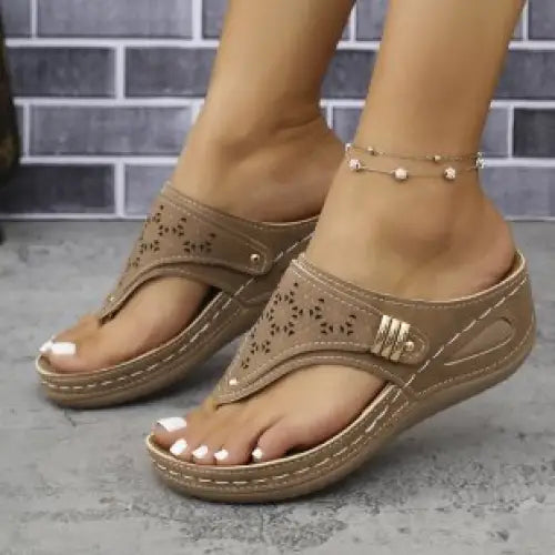 Women's Slide On Wedge Sandals - sleek-selections