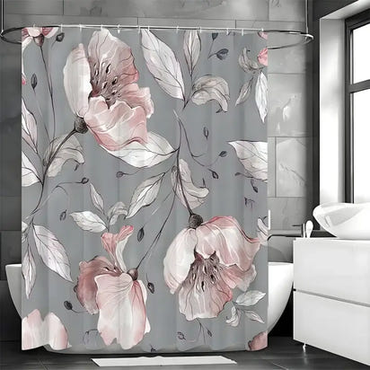 Blumen-Duschvorhang, 4-teiliges Set