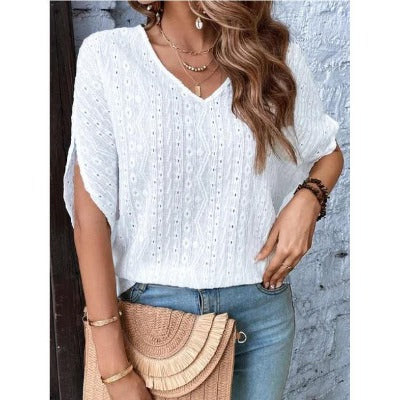 White Short-sleeved Top