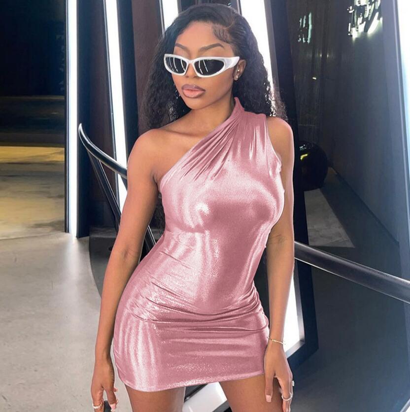 Solid Color Sleeveless Bodycon Mini Party Dress