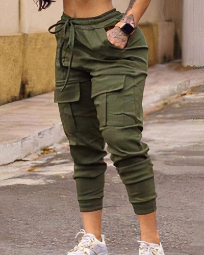 Drawstring Waist Cargo style Capris