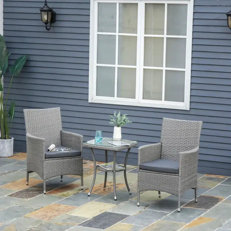Wicker Furniture Set featuring stylish 3 Piece Wicker Patio Furniture Set for outdoor relaxation
