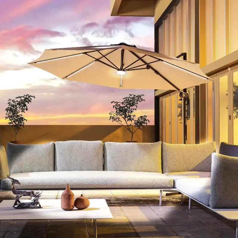 Outdoor patio umbrella.