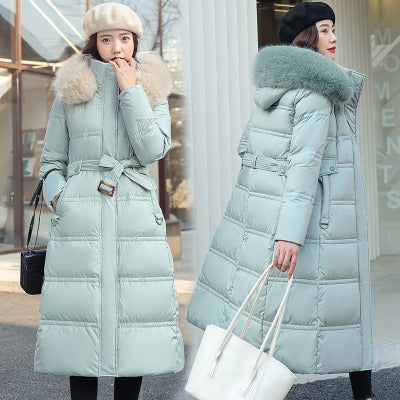 Over-the-knee Down  Thickened Cotton-padded Coat