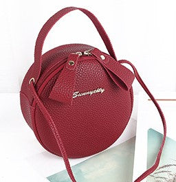 wine red Circle Shoulder Bag