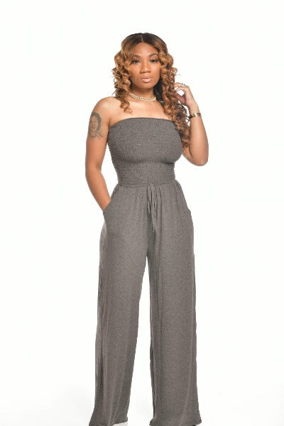 Tube Top Chest-wrapped Wide-leg Jumpsuit