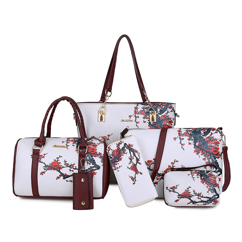 One-Shoulder Diagonal 6 Piece Handbag Set