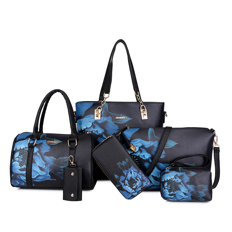 One-Shoulder Diagonal 6 Piece Handbag Set