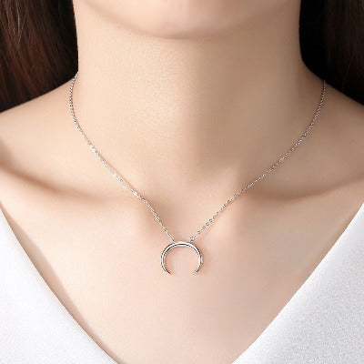 S925 Silver Moon Clavicle Necklace