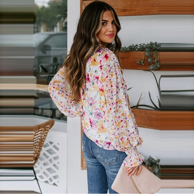 women's Floral Pattern Ladies Blouse