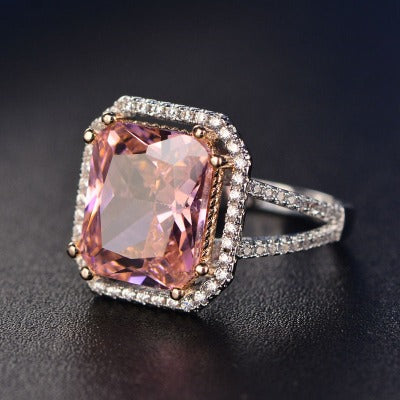 Quartz Cubic Zircon  925 Silver Ring