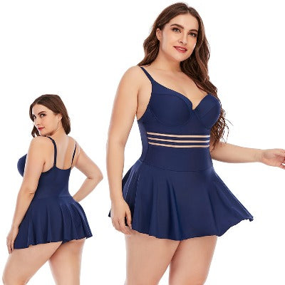 2024 Plus Size One-piece Skirt Swimsuit