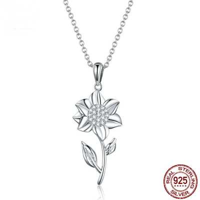 Sunflower 925 Sterling Silver Necklace