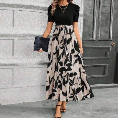 Floral Print Exotic Vacation Style Elegant Dress