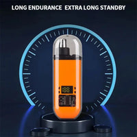 Orange and black electric nose hair trimmer.