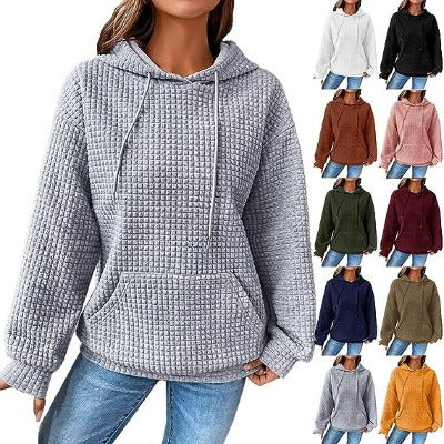 weaved hooded sweater