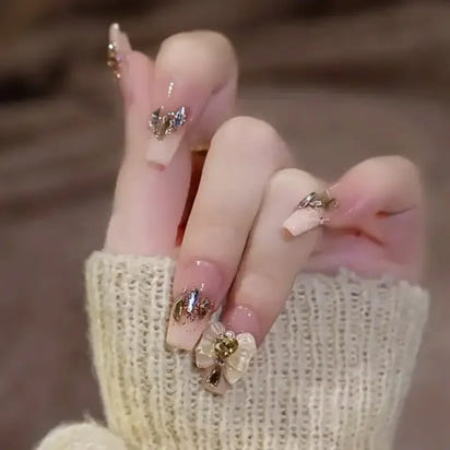 Decorated fingernails.