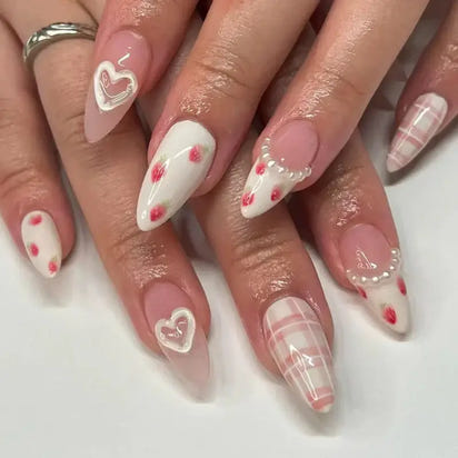Feminine nail art designs.