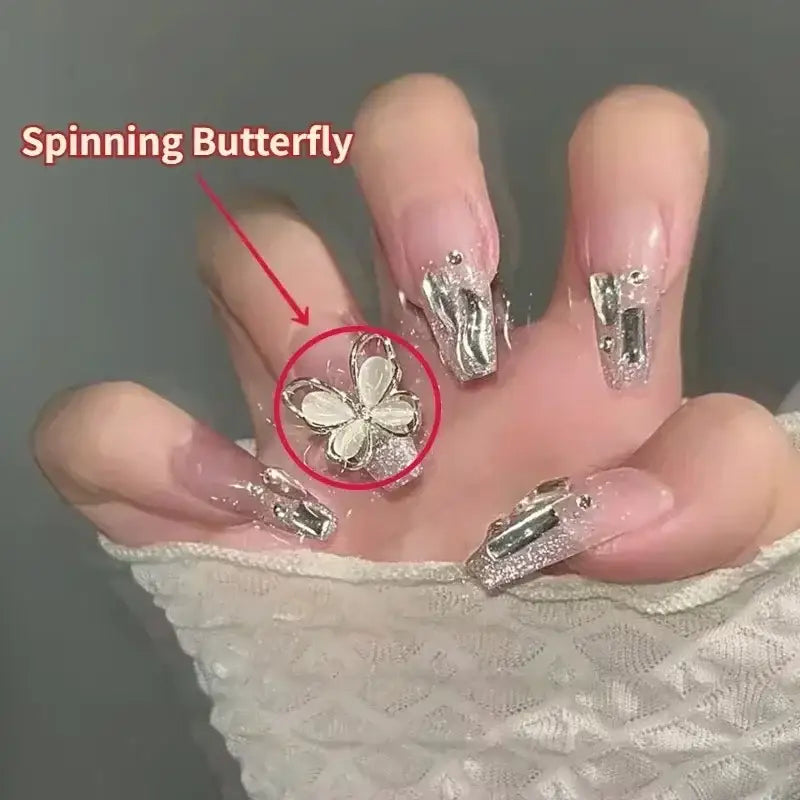 Decorated fingernails.