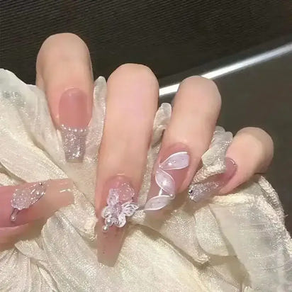 Decorated fingernails.