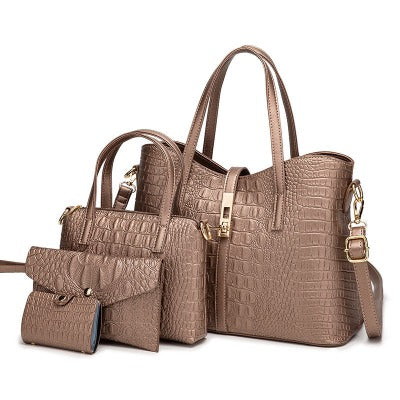 rose gold Sleek Four-piece Women's Hand bag Set