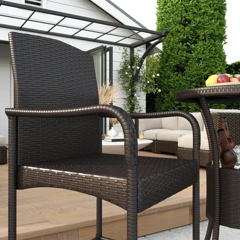 Wicker patio chair.