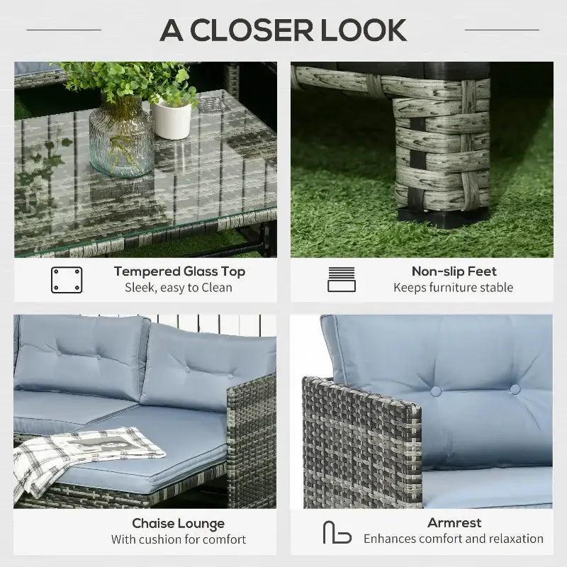 Outdoor furniture features.