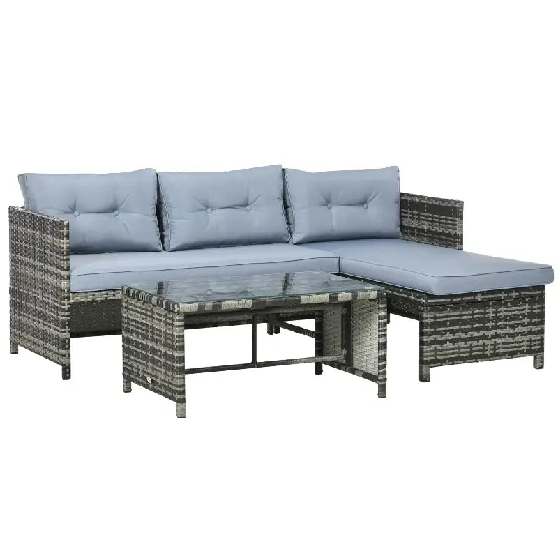 Wicker patio furniture set.