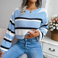 Drop Shoulder Knitted Butterfly Sleeve Sweater