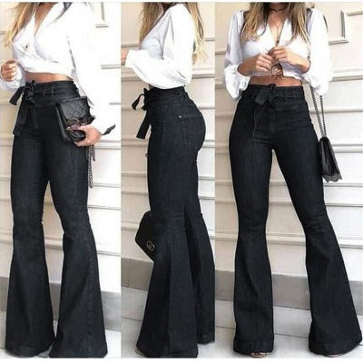 black flare jeans