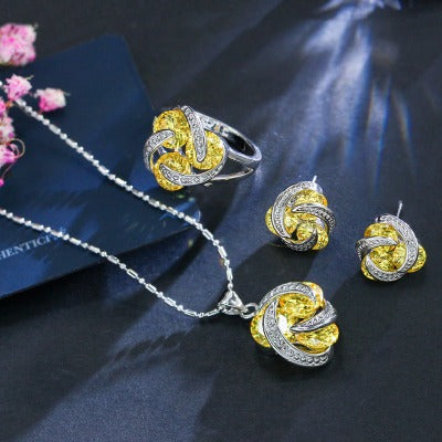 yellow Zircon jewelry set