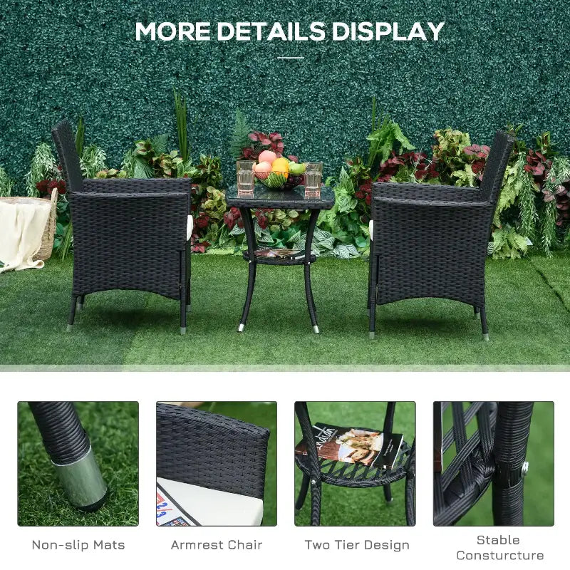 Wicker furniture set featuring a 3 piece wicker patio furniture set for outdoor decor