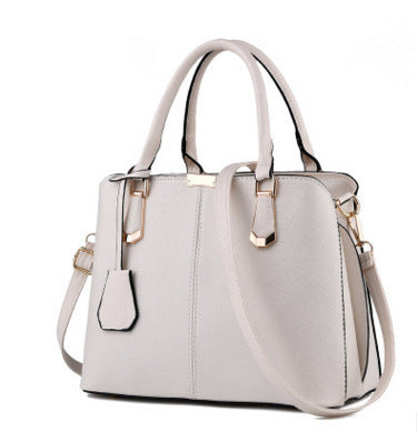 white Solid Color Fashion Ladies Handbag Large Capacity