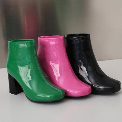 Patent Leather Ankle Boots