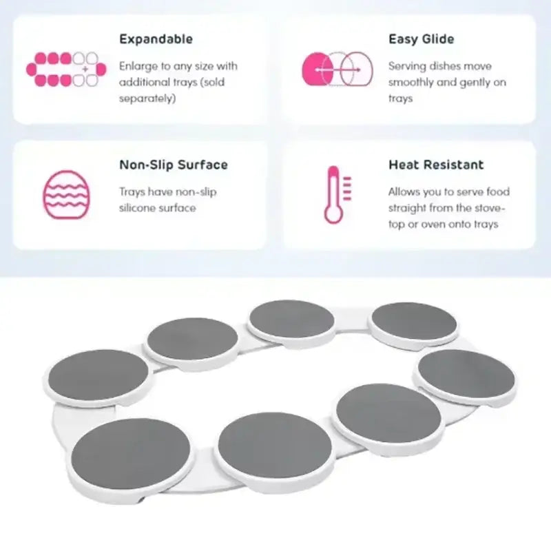 Das Lazy Susan Revolution Tisch-Drehtablett, tragbares Essenstablett