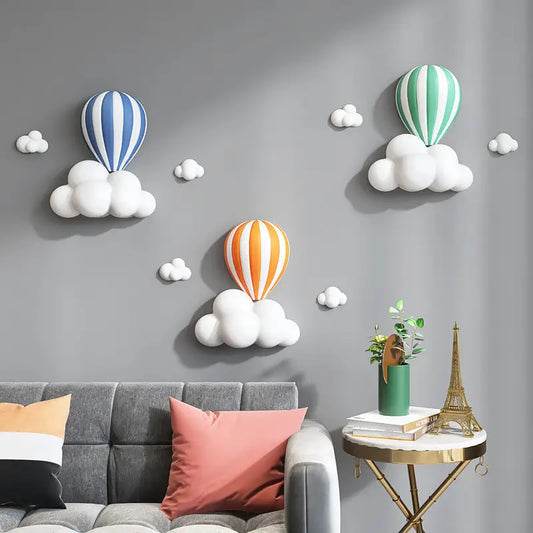Whimsical hot air balloon wall decor.