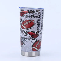Football-themed insulated tumbler.