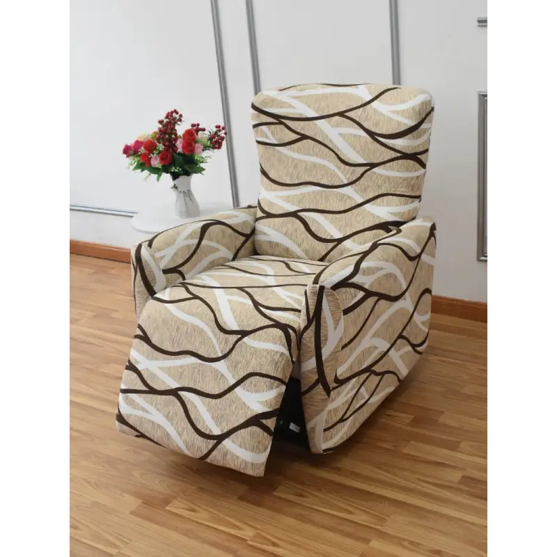 Patterned recliner chair.
